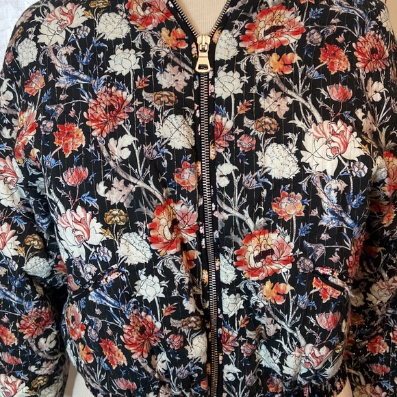 Zara Trf Collection Floral Quilted Bomber Jacket - Picture 2 of 6